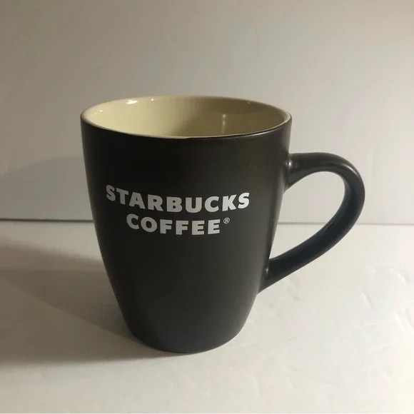 Starbucks Coffee Cup/Mug 12 Fl oz. Black Matte Finish with White Lettering